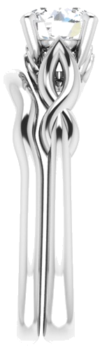 Sužadėtuvių Žiedas „Solitaire“ 585 Baltojo Aukso Round 6mm (9)