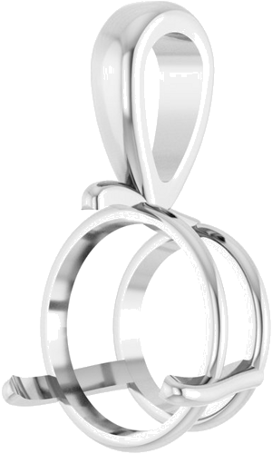 Pakabukas „Solitaire“ 14k white gold Round 11mm (2)