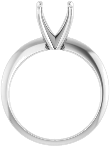 14K White 7.8-8.6 mm Round 4-Prong Comfort-fit Solitaire Ring Mounting (2)