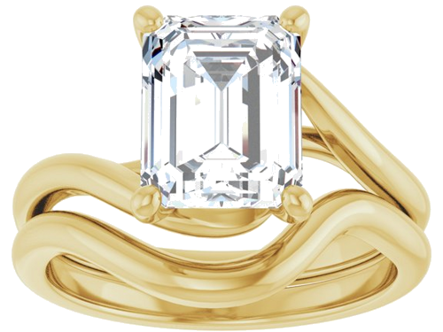 Sužadėtuvių Žiedas „Bypass“ 14k yellow gold Emerald 9mm x 7mm (8)