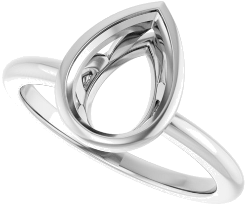 Sužadėtuvių Žiedas „Bezel-Set“ 14k white gold Pear 10mm x 7mm (5)