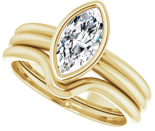 Sužadėtuvių Žiedas „Bezel-Set Solitaire“ 14k yellow gold Marquise 10mm x 5mm (10)