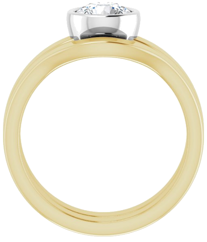 14K Yellow White 6 mm Round Solitaire Engagement Ring Mounting (7)