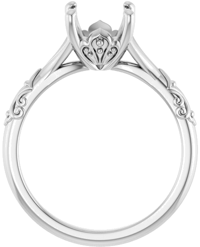 Sužadėtuvių Žiedas „Solitaire Split Shank“ 925 Sidabro Round 8mm (2)