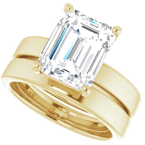 14K Yellow 10x8 mm Emerald Solitaire Engagement Ring Mounting (10)