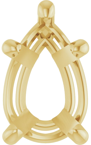 14K Yellow 9x6 mm Pear Solitaire Slide Pendant Mounting (1)