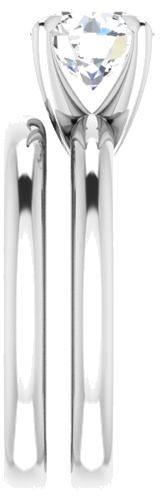 Sužadėtuvių Žiedas „Solitaire“ 585 Baltojo Aukso Round 7.4mm (9)