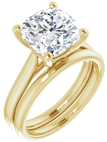Sužadėtuvių Žiedas 14k yellow gold Cushion 9mm (6)
