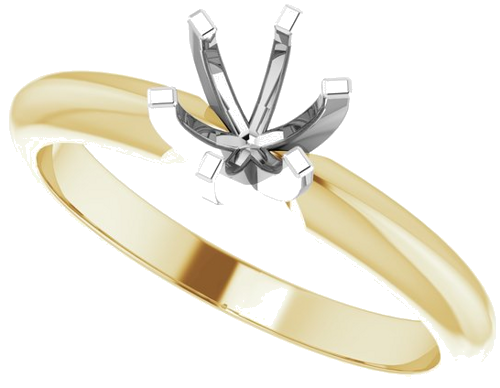 Sužadėtuvių Žiedas „Light Solitaire“ 585 Baltojo Ir Geltonojo Aukso Round 5mm x 5.3mm (5)