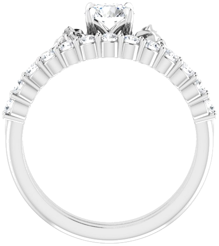 Sužadėtuvių Žiedas „Claw-Prong Solitaire“ 14k white gold Round 5.2mm (7)