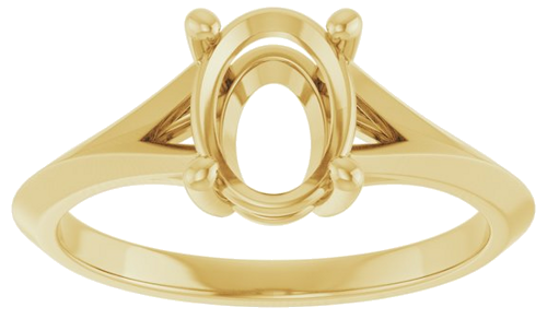 Sužadėtuvių Žiedas „Solitaire Split Shank“ 14k yellow gold Oval 8mm x 6mm (3)