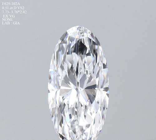 0.51 carat D-VS2 Natūralus Oval Deimantas (1)