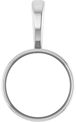 14K White 9 mm Round Bezel-Set Pendant Mounting (1)