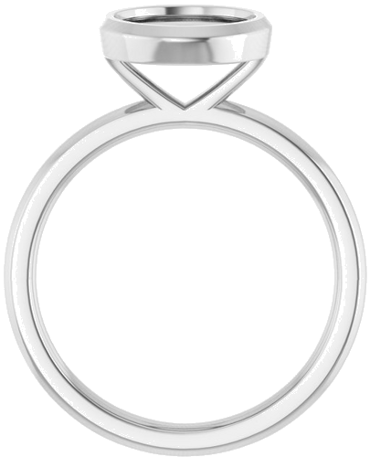 Sužadėtuvių Žiedas „Bezel-Set Solitaire“ 14k white gold Round 8mm (2)