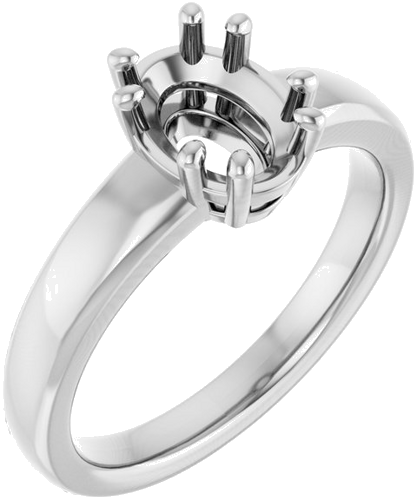 Sužadėtuvių Žiedas „Split-Prong Solitaire“ 14k white gold Oval 8mm x 6mm (1)