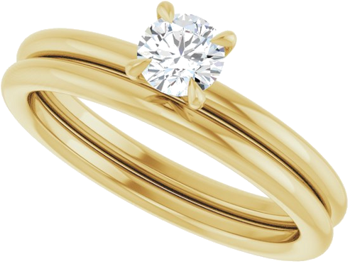 Sužadėtuvių Žiedas „Claw-Prong Solitaire“ 10k yellow gold Round 4.4mm (10)