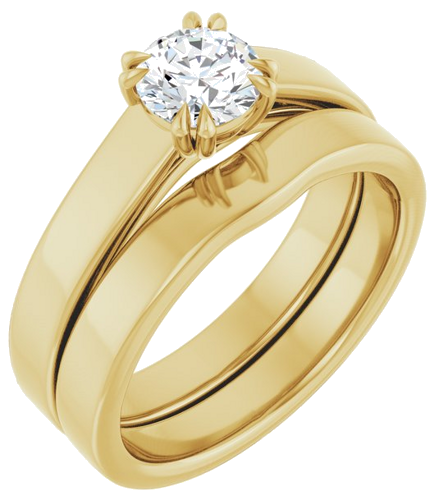 Sužadėtuvių Žiedas „Double Claw-Prong Solitaire“ 18k yellow gold Round 5.5mm (6)