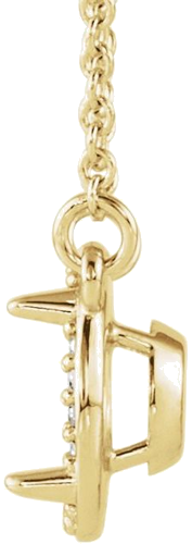 14K Yellow 7 mm Round .04 CTW Natural Diamond Semi-Set 16  Necklace (2)