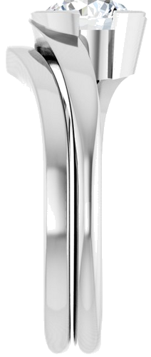 Sužadėtuvių Žiedas „Half-Bezel Solitaire“ 14k white gold Round 6.5mm (9)