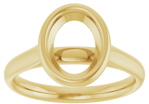 14K Yellow  9x7 mm Oval Solitaire Engagement Ring Mounting (3)