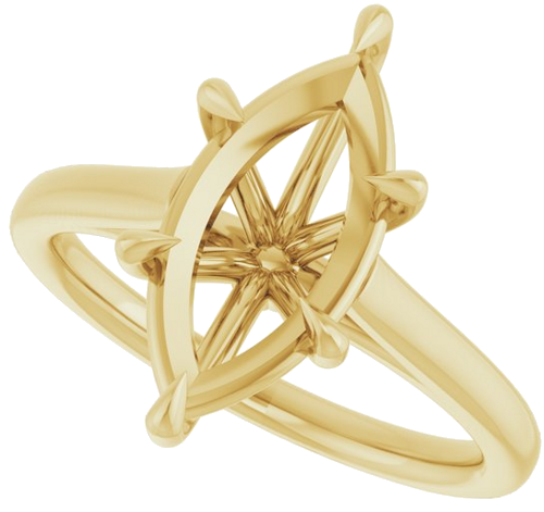 Sužadėtuvių Žiedas „Claw-Pong“ 10k yellow gold Marquise 14mm x 7mm (5)