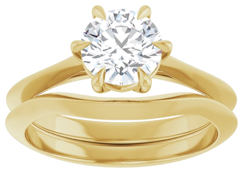 14K Yellow 6.5 mm Round Solitaire Engagement Ring Mounting (8)
