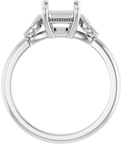 Sužadėtuvių Žiedas „Solitaire“ 14k white gold Emerald 8mm x 6mm (2)