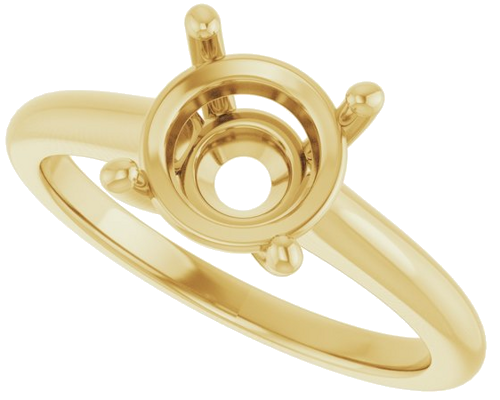 18K Yellow 8.2 mm Round Solitaire Engagement Ring Mounting (5)