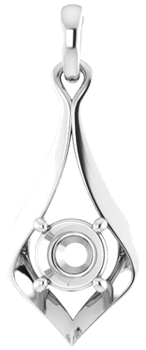 14K White  5.2 mm Round Pendant Mounting (1)