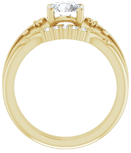 Sužadėtuvių Žiedas „Solitaire“ 18k yellow gold Round 6.5mm (7)