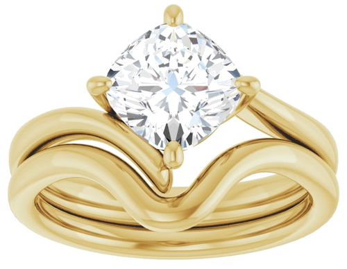 14K Yellow  7 mm Cushion Solitaire Engagement Ring Mounting (8)