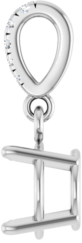 Pakabukas „Accented“ 14k white gold Round 6.5mm (3)