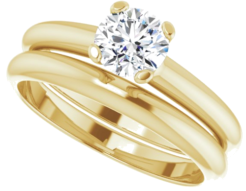 Sužadėtuvių Žiedas „Solitaire“ 10k yellow gold Round 5.5mm (10)