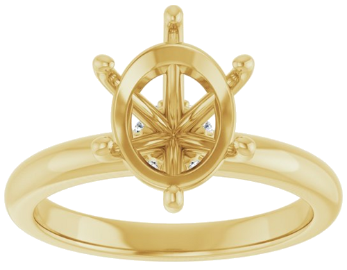 Sužadėtuvių Žiedas „Accented“ 14k yellow gold Oval 10mm x 8mm (3)