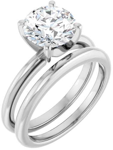 Platinum  8.2 mm Round Solitaire Engagement Ring Mounting (6)