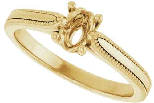 Sužadėtuvių Žiedas „Solitaire“ 10k yellow gold Oval 6mm x 4mm (5)