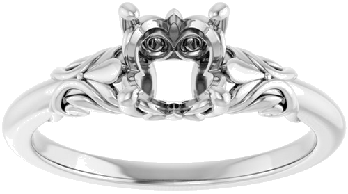 Sužadėtuvių Žiedas „Solitaire“ 14k white gold Round 6.5mm (3)