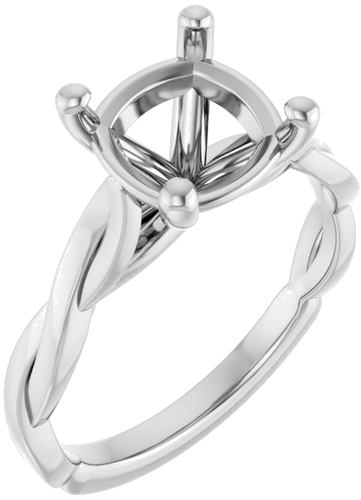 Sužadėtuvių Žiedas „Infinity-Inspired“ 950 Platinos Cushion 8mm (1)