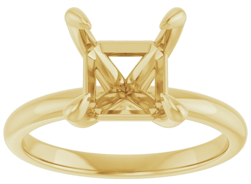 Sužadėtuvių Žiedas „Solitaire“ 14k yellow gold Asscher 8mm (3)