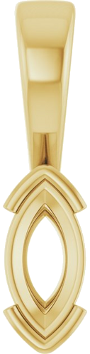 Pakabukas „Half-Bezel Solitaire Charm“ 14k yellow gold Marquise 8mm x 4mm (1)