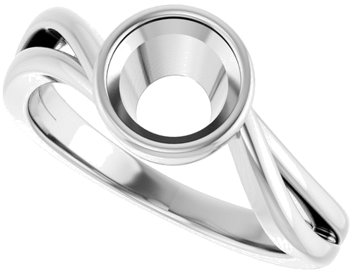 Sužadėtuvių Žiedas „Bezel-Set“ 14k white gold Round 6.5mm (5)