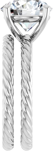Sužadėtuvių Žiedas „Solitaire Rope“ 14k white gold Round 9.4mm (9)