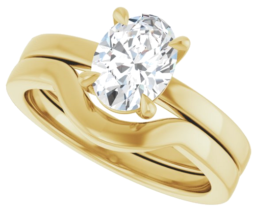Sužadėtuvių Žiedas „Solitaire“ 585 Geltonojo Aukso Oval 8mm x 6mm (10)