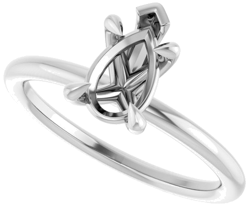 Sužadėtuvių Žiedas „Claw-Prong Solitaire“ 14k white gold Pear 8.5mm x 5.5mm (5)