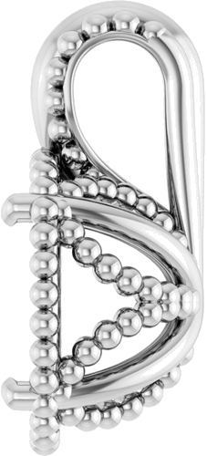 Pakabukas „Beaded“ 14k white gold Round 8.2mm (3)