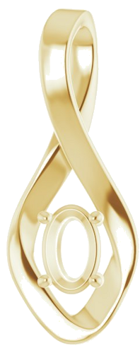 14K Yellow  6x4 mm Oval Pendant Mounting (1)