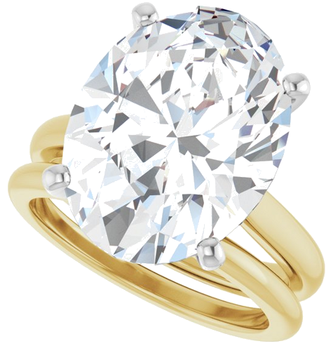 Sužadėtuvių Žiedas 14k yellow/white gold Oval 16mm x 12mm (10)