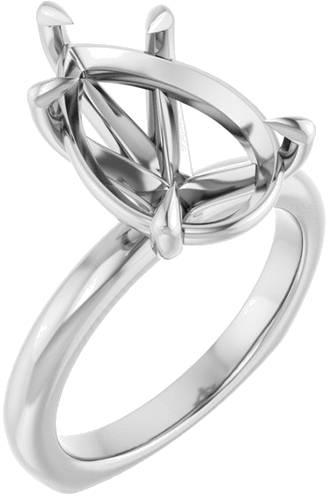Sužadėtuvių Žiedas „Claw-Prong Euro Shank“ 14k white gold Pear 15mm x 10mm (1)