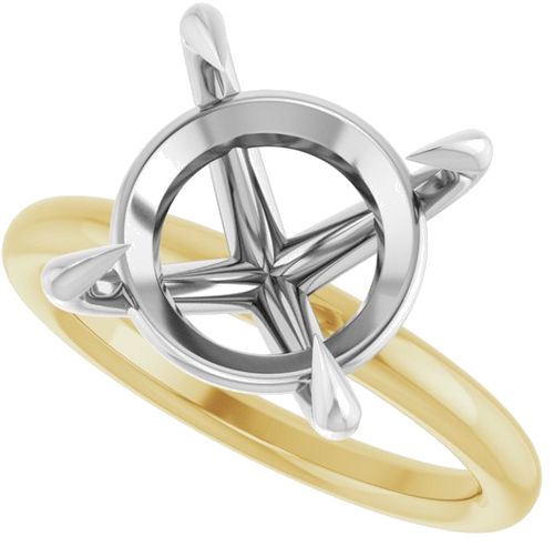Sužadėtuvių Žiedas „Claw-Prong Solitaire“ 14k yellow/white gold Round 12mm (5)