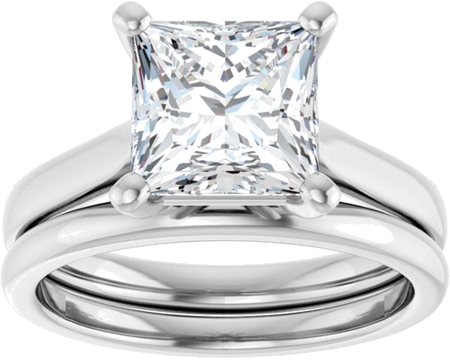 Sužadėtuvių Žiedas 950 Platinos Square 7.5mm (8)